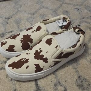 Maurices Brown and Cream Cow Print Sneakers